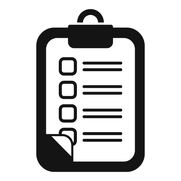 Ikona formularza danych w schowku prosty wektor rejestr formularza konta