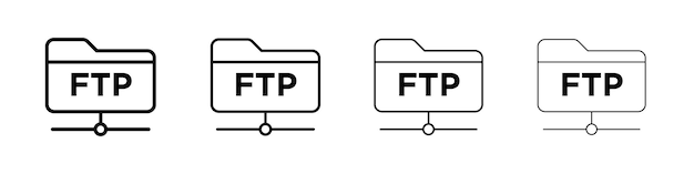 ikona FTP logo liniowe odizolowane