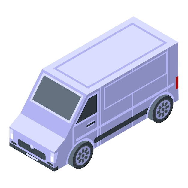 Plik wektorowy ikona furgonetki kurierskiej izometryczna ikona wektora furgonetki kurierskiej do projektowania stron internetowych izolowana na białym tle