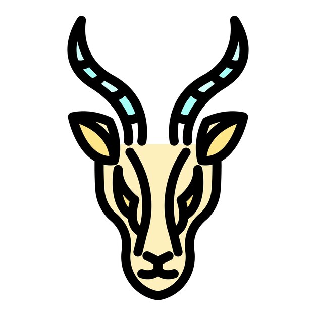 Plik wektorowy ikona gazeli impala kontur wektorowy ikona impala gazela kolor płaski odizolowany