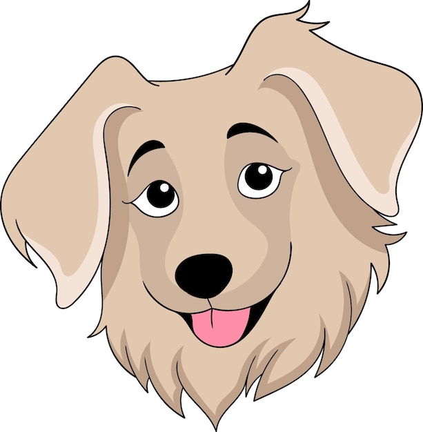 Plik wektorowy ikona głowy kremowej psy wystająca z języka