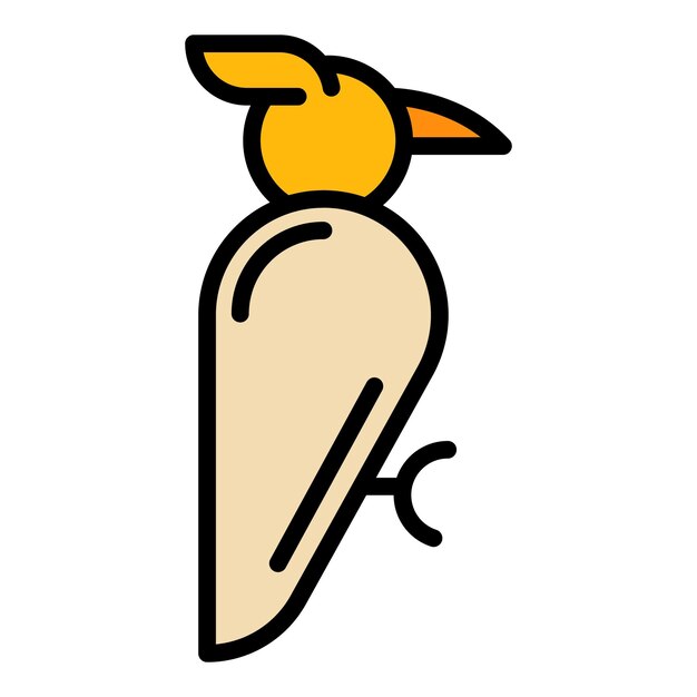 Plik wektorowy ikona gniazda dzięcioła kontur ikona wektora gniazda dzikiego koloru płaska izolowana