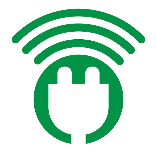 Ikona Gniazda Zasilania Wi-fi. Zarys Ikony Wektor Wtyczki Zasilania Wi-fi Do Projektowania Logo Na Białym Tle