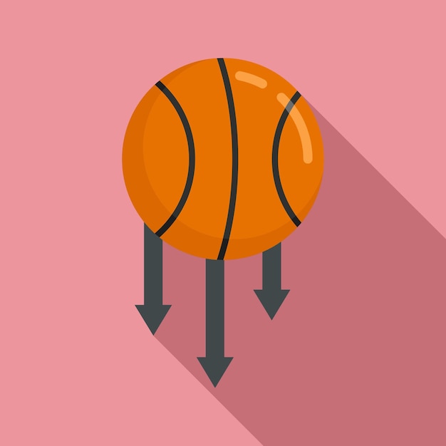 Plik wektorowy ikona grawitacji piłki do koszykówki płaska ilustracja ikony wektora grawitacji piłki do koszykówki do projektowania stron internetowych
