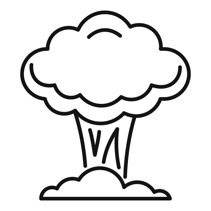 Wektor ikona grzyba nuklearnego zarys ikony wektora grzyba nuklearnego do projektowania stron internetowych izolowany na białym tle
