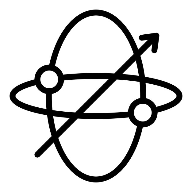 Plik wektorowy ikona gyroskopu koordynatora ikona wektorowa giroskopu koordinatora konturowego do projektowania stron internetowych izolowana na białym tle