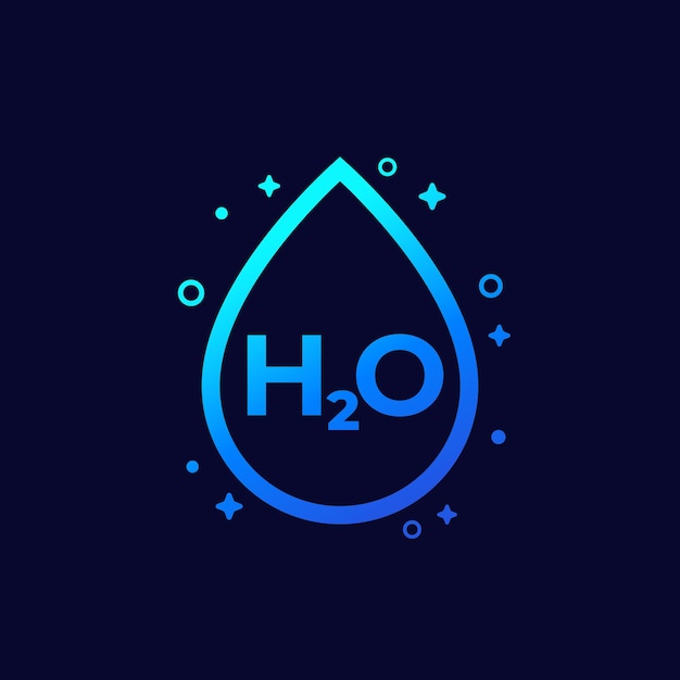 Plik wektorowy ikona h2o z kroplą wody, wektor