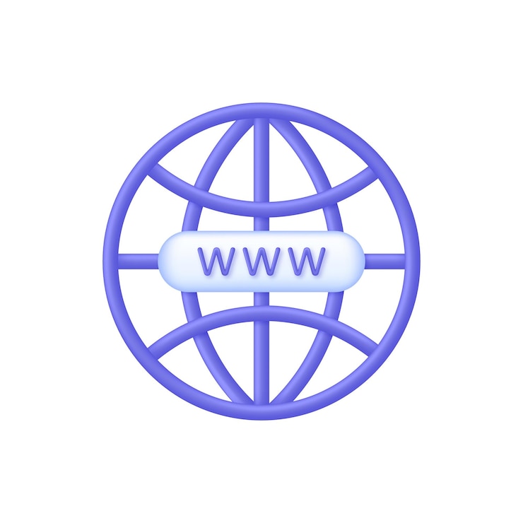 Wektor ikona hiperłącza 3d globe