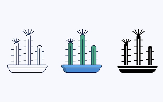Ikona Ilustracja Roślina Kaktusa