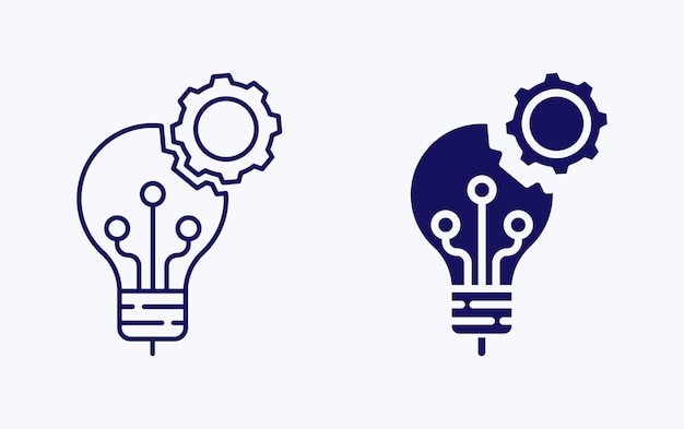 Ikona Ilustracji żarówki Technologii Innowacji