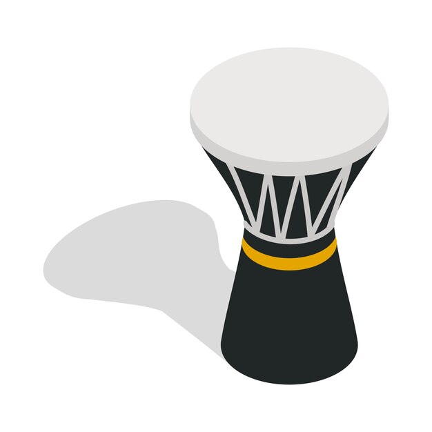 Ikona instrumentu perkusyjnego Darbuka w izometrycznym stylu 3d na białym tle