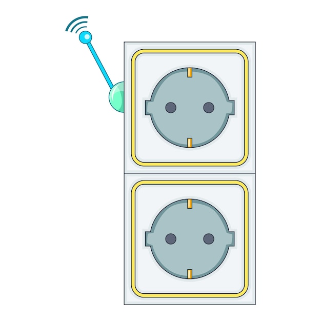 Plik wektorowy ikona inteligentnego gniazda zasilania ilustracja kreskówkowa przedstawiająca ikonę wektora inteligentnego gniazda zasilania dla sieci web