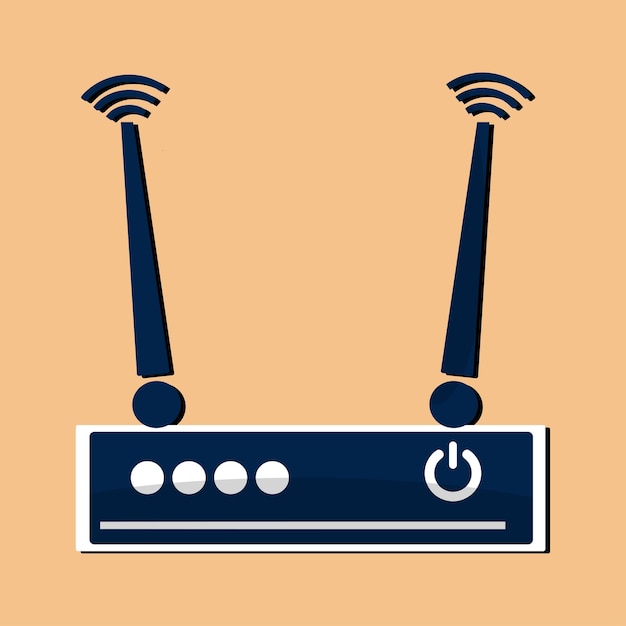 Plik wektorowy ikona internetu wi-fi w stylu komiksowym ikona router wi-fi kreskówka sieć wektorowa kreskówka bezprzewodowa