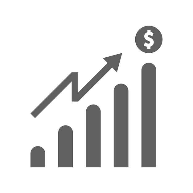 Ikona inwestycji SEO Szara grafika wektorowa