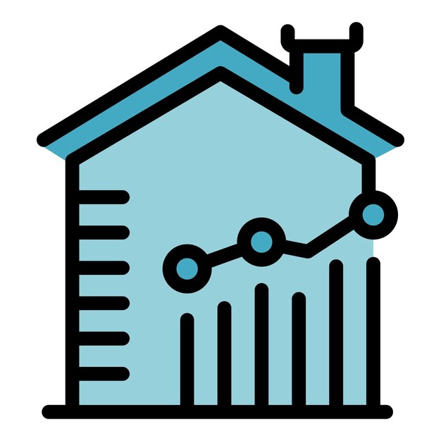 Plik wektorowy ikona inwestycji w nieruchomości mieszkalne wykorzystanie ikony w nieruchomościach mieszkalnych kolor płaski odizolowany