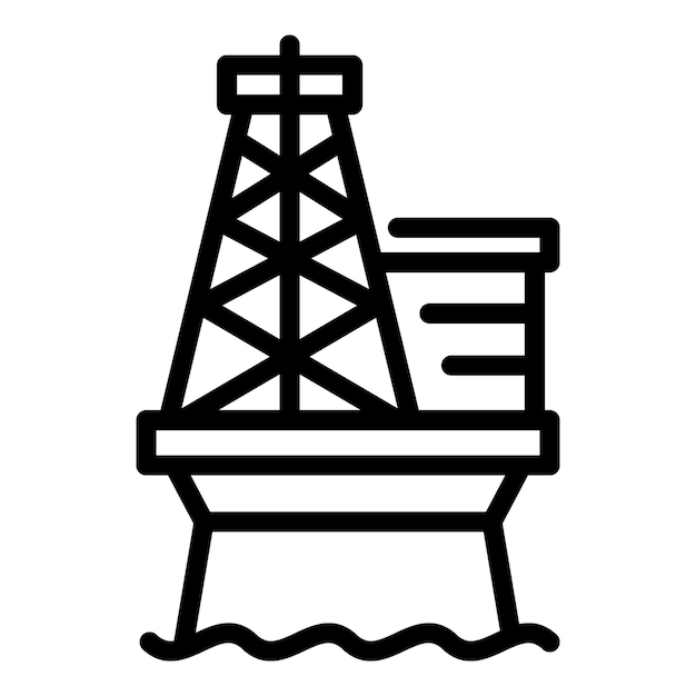 Ikona Inżyniera Wiertnicy Morskiej Zarys Inżyniera Wiertnicy Morskiej Ikona Wektora Do Projektowania Stron Internetowych Izolowana Na Białym Tle
