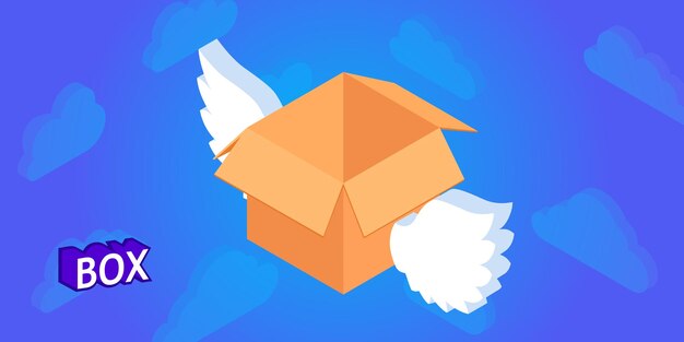 Ikona izometrycznego projektu pudełka Wektorowa ilustracja internetowa 3d kolorowa koncepcja