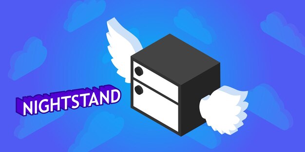Ikona izometrycznego projektu stolika nocnego Wektor ilustracja sieci web 3d kolorowa koncepcja