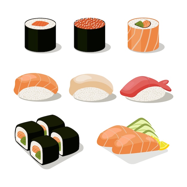 Plik wektorowy ikona jedzenie azji z sashimi rolki sushi.