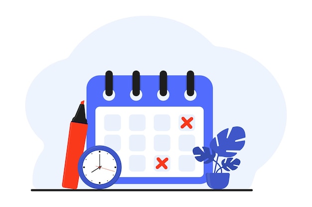 Ikona Kalendarza I Zegara Na Płaskim Stylu Zaplanuj Spotkanie Ważna Data Koncepcja Planowanie Zarządzania Czasem Dzień Miesiąc Rok Czas Symbol Terminu Koncepcja Przypomnienia