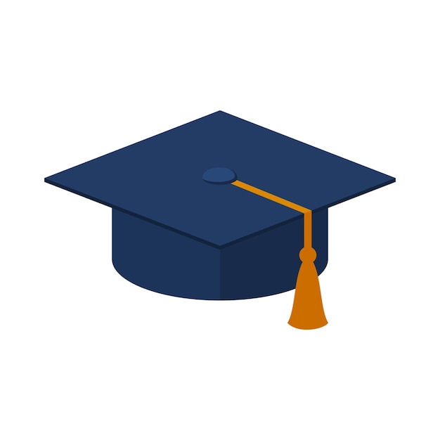 Plik wektorowy ikona kapelusza studenckiego odizolowana na białym tle