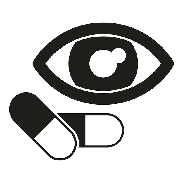 Ikona Kapsułki Wzroku Prosty Wektor Badanie Wzroku Badanie Wzrokowe