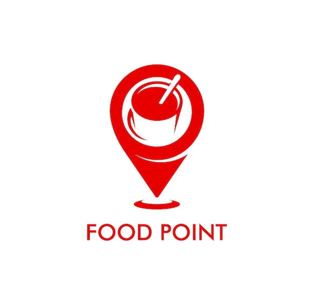 Ikona Kawiarni Restauracji Ze Wskaźnikiem Mapy