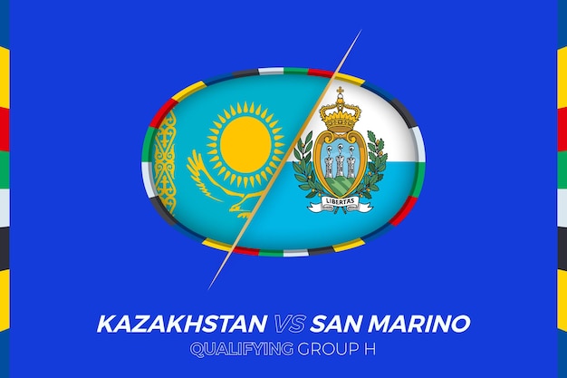 Ikona Kazachstan Vs San Marino Dla Europejskiej Grupy Kwalifikacyjnej Do Turnieju Piłki Nożnej H