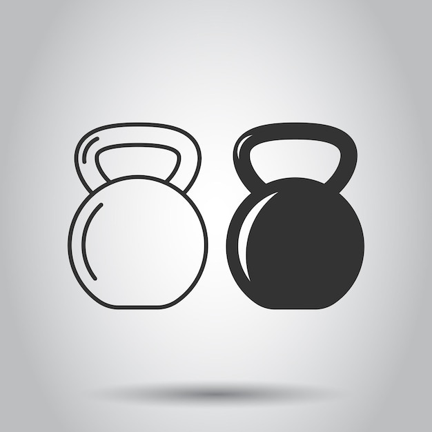 Ikona Kettlebell w stylu płaski Ilustracja wektorowa sprzęt sportowy sztanga na na białym tle na białym tle Koncepcja biznesowa hantle