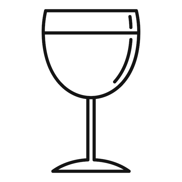 Plik wektorowy ikona kieliszka do wina francuskiego zarys ikony wektora kieliszka do wina francuskiego do projektowania stron internetowych izolowany na białym tle