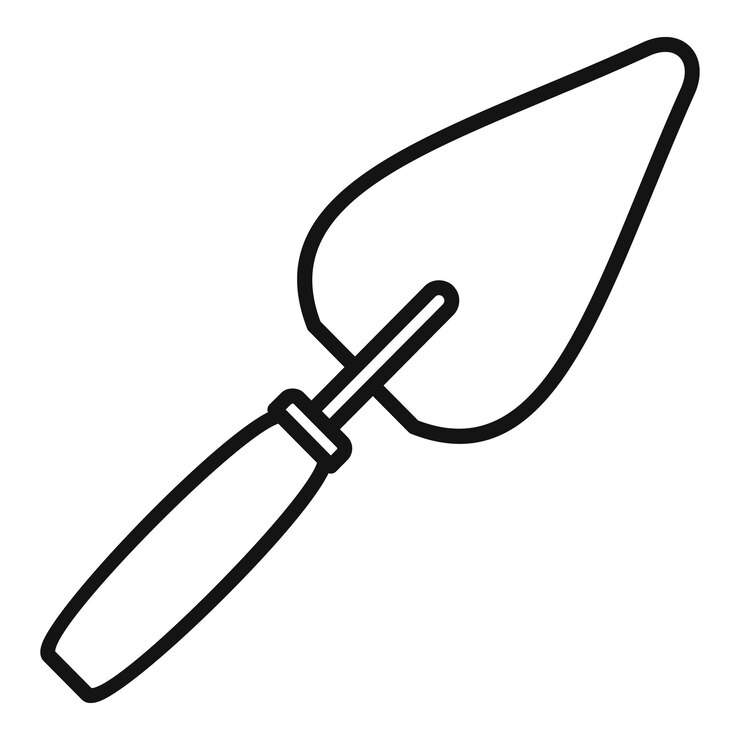 Wektor ikona kielni budowlanej zarys ikony wektora kielni budowlanej do projektowania stron internetowych izolowany na białym tle