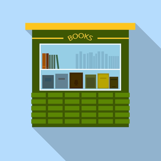 Plik wektorowy ikona kiosku z książką płaska ilustracja ikony wektora kiosku z książką do projektowania stron internetowych