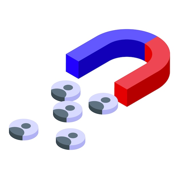 Plik wektorowy ikona klientów magnet izometryczna ikona wektora klientów magnet do projektowania stron internetowych izolowana na białym tle