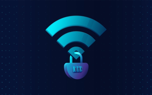 Plik wektorowy ikona kłódki wi-fi. ikona sieci. ikona bezpieczeństwa wifi. ilustracja wektorowa