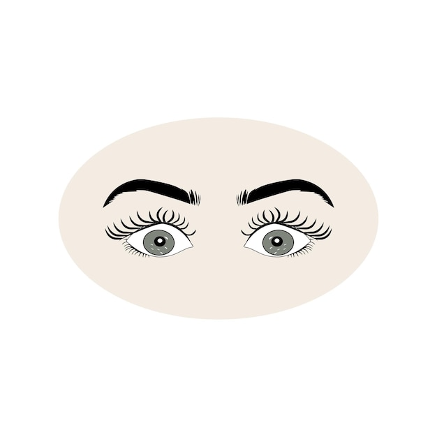 Plik wektorowy ikona kobiecych oczu z brwiami ilustracja przedstawiająca seksowne, luksusowe oko kobiety