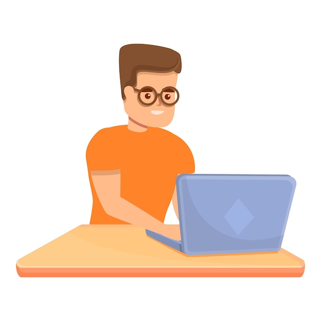 Ikona kodowania laptopa dla dzieci Kreskówka przedstawiająca ikonę wektora kodowania laptopa dla dzieci do projektowania stron internetowych izolowana na białym tle