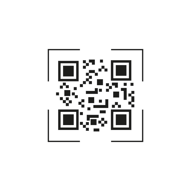 Ikona kodu QR Ilustracja wektorowa płaska konstrukcja