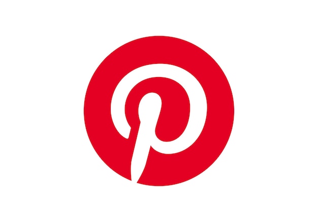 Plik wektorowy ikona komunikatora z logo pinteresta realistyczny logotyp mediów społecznościowych przycisk aplikacji pinterest