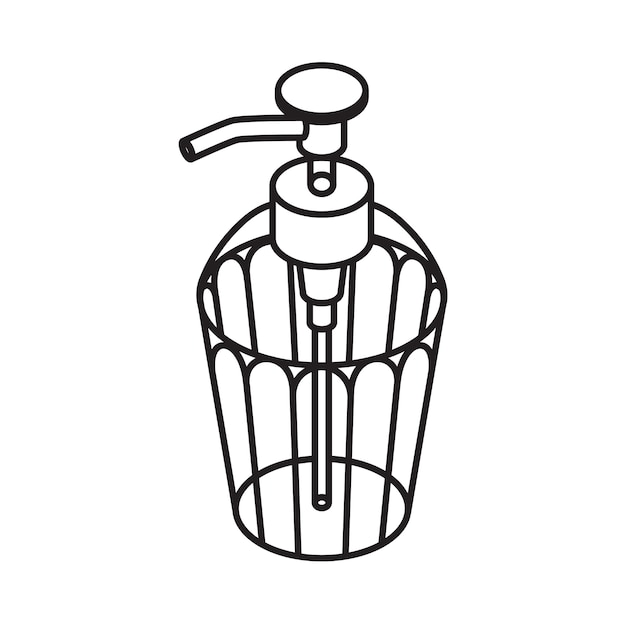 Ikona Kontur Mydła W Płynie. Dozownik Izolowany
