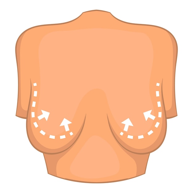Ikona Korekcji Piersi U Kobiet Ilustracja Kreskówkowa Ikony Wektorowej Korekcji Chirurgii Ciała Dla Projektowania Stron Internetowych