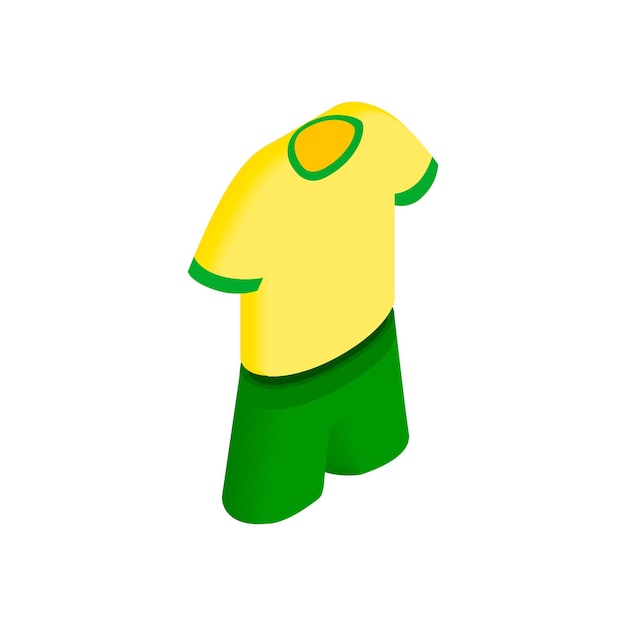 Plik wektorowy ikona koszulki piłkarskiej brazylii w izometrycznym stylu 3d na białym tle