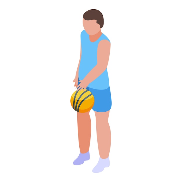 Plik wektorowy ikona koszykarza izometryczny ikona wektora koszykarza do projektowania stron internetowych izolowana na białym tle