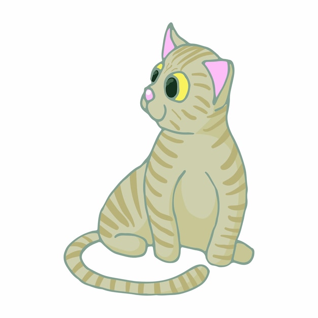 Plik wektorowy ikona kota w stylu kreskówki izolowana na białym tle