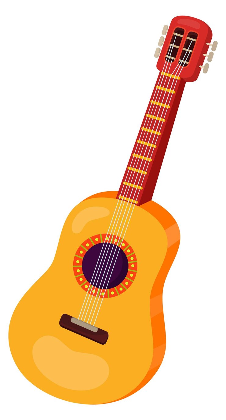 Wektor ikona kreskówki gitara klasyczny instrument muzyczny akustyczny