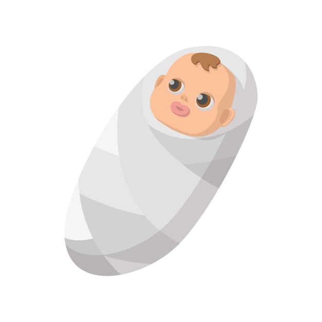 Plik wektorowy ikona kreskówki noworodka na białym tle
