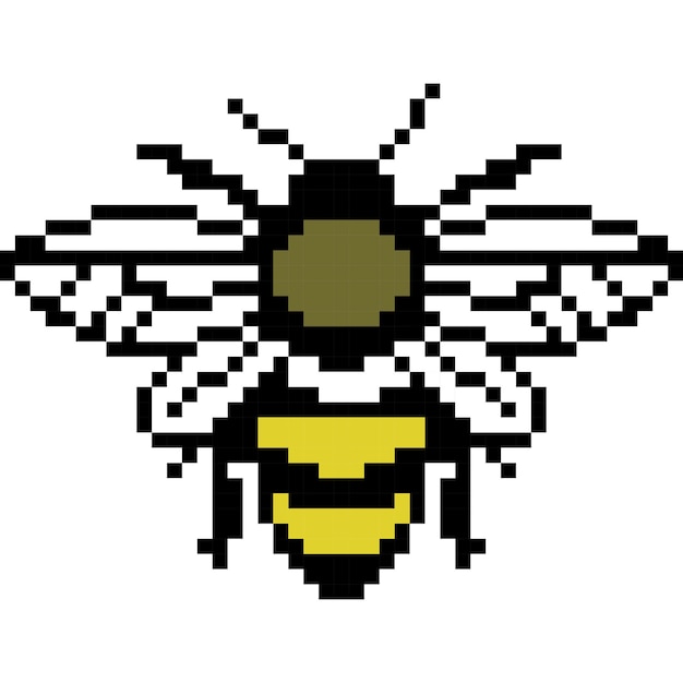 Plik wektorowy ikona kreskówki pszczoły w stylu piksela