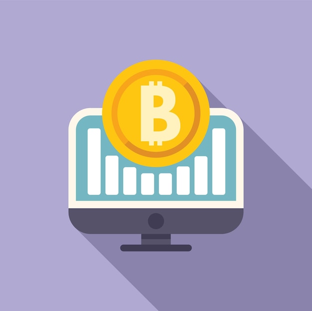 Ikona kryptowaluty wektor płaski Online coin bar