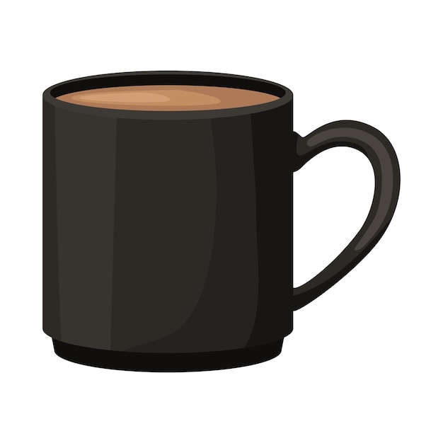 Plik wektorowy ikona kubka czarnej kawy izolowana