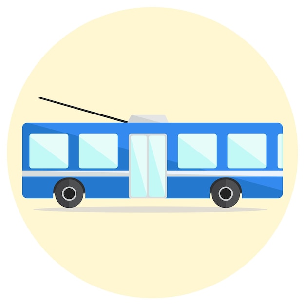 Plik wektorowy ikona ładny kolorowy płaski trolejbus