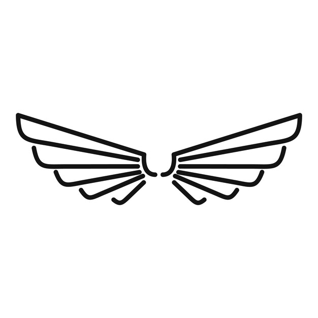 Plik wektorowy ikona ładnych skrzydeł zarys ikony wektora ładnych skrzydeł do projektowania stron internetowych izolowanych na białym tle